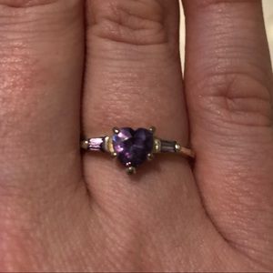 Purple Heart Stone Ring